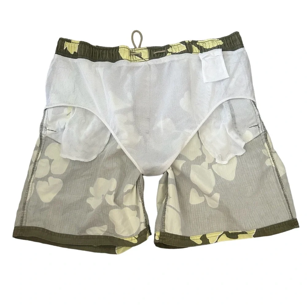 BREAKWATER Board Shorts Olive Yellow Sz XL